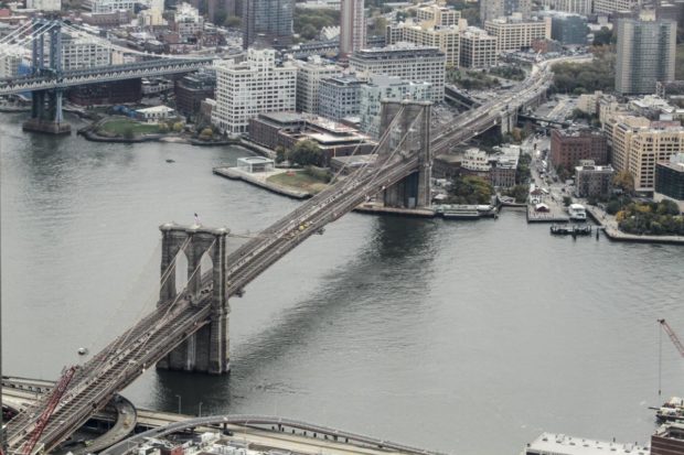 The Brooklyn Bridge view in New York City