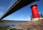 Red Lighthouse under the George Washington Bridge. New York City