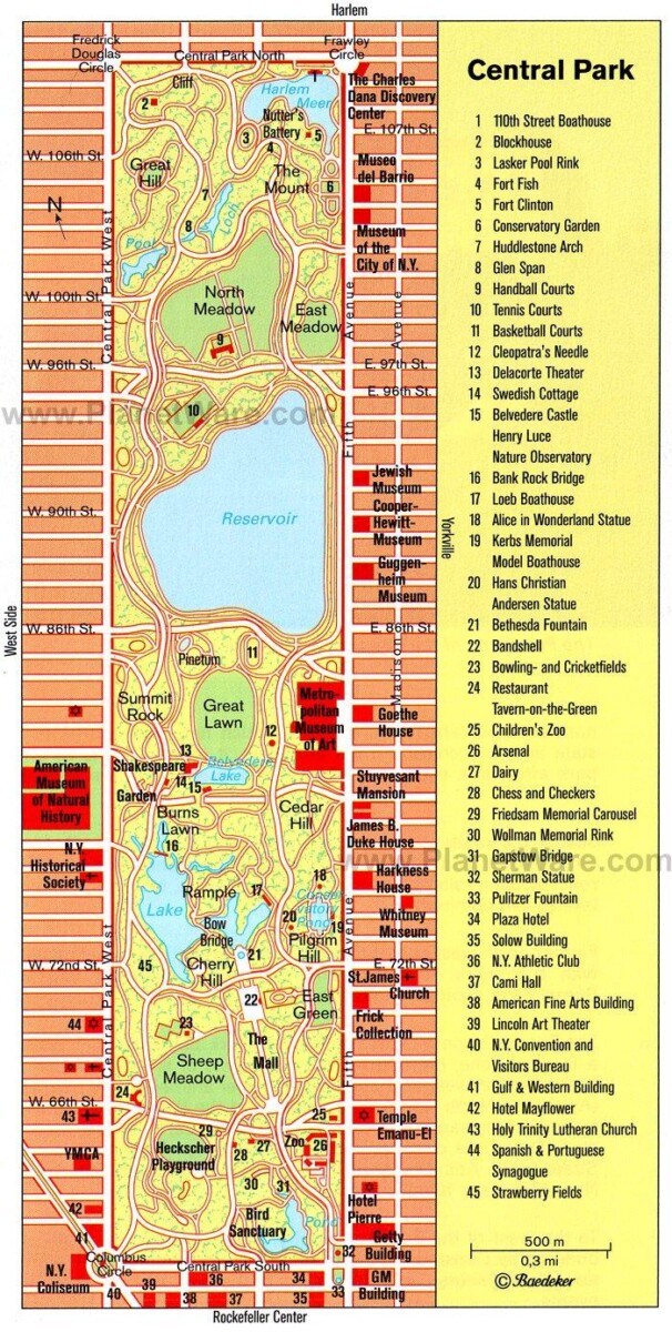 Central Park - Layout map