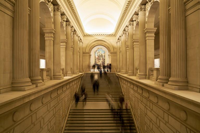 The main stairway entrance of the Metropolitan Museum of Art, New York.