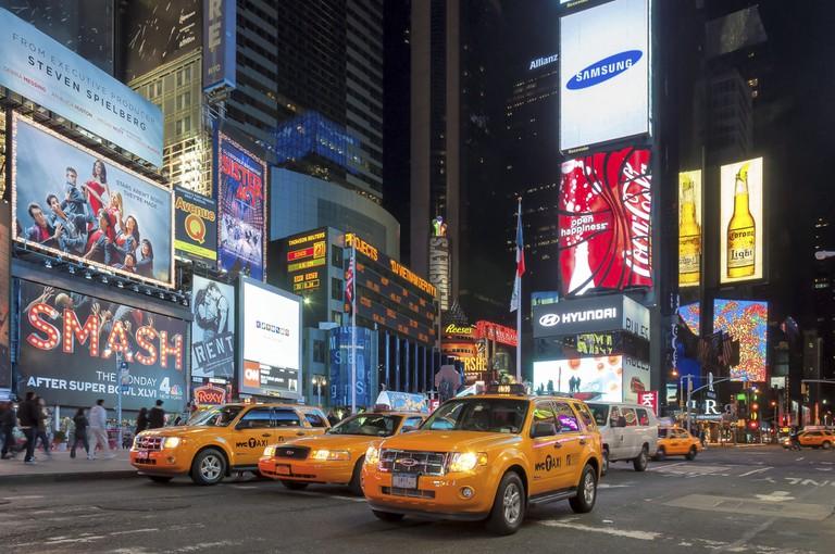 Traffic in Times Square, New York City.