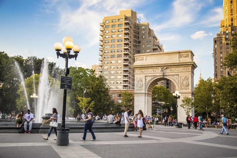 View of Washington Square Park in New York City.