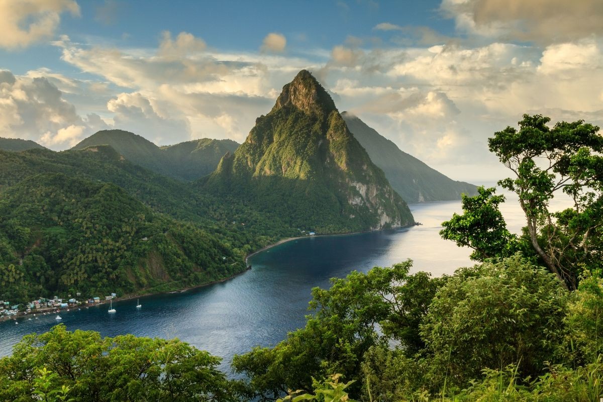 A heavenly mountainous and volcanic place in the Carribeans.